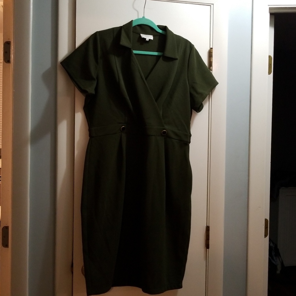 Mystic (Modcloth) army green dress 1X NWOT